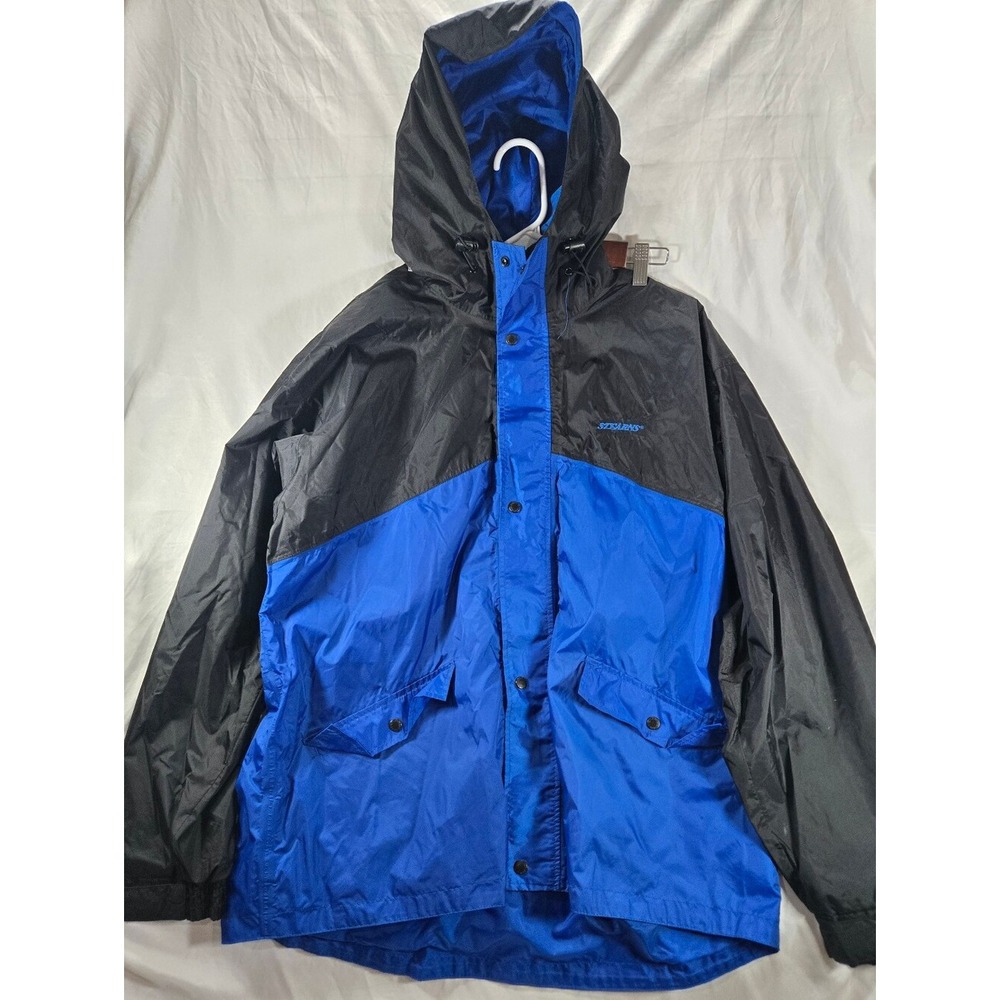 Stearns DryWear Men's Black‎ & Royal Blue Colorblock Rain Jacket